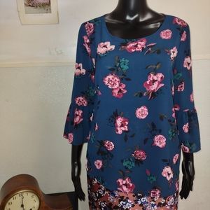 BLUE & PINK FLORAL BLOUSE
